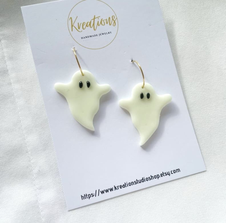 Clay Glow-in-the-Dark Ghost Earrings From Etsy